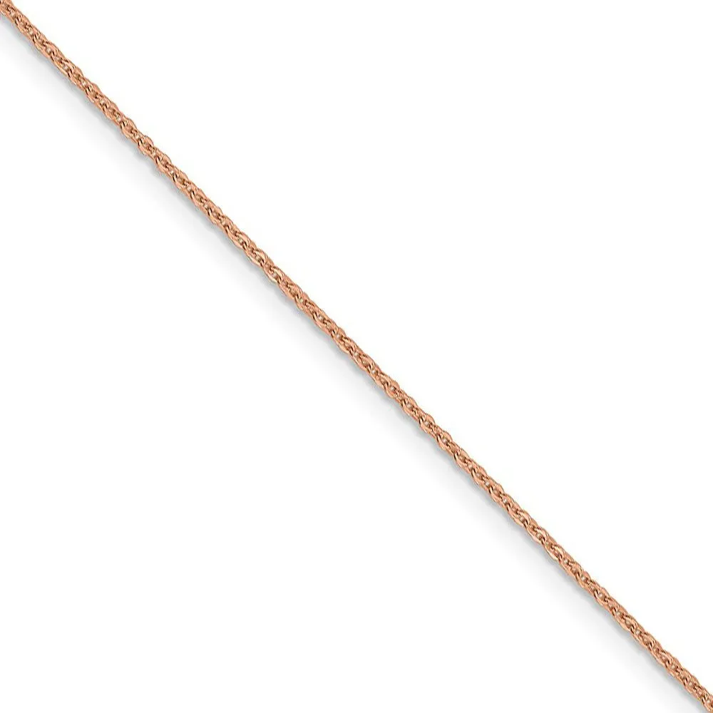 1.1mm 14K Rose Gold Solid Flat Cable Chain Necklace