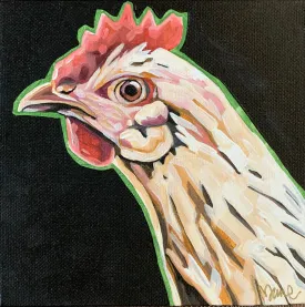 6”x6” - "Anne" - Chicken Painting-Acrylic Painting