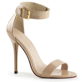 AMUSE-10 Cream Patent 5 Inch High Heel Clearance Sandal