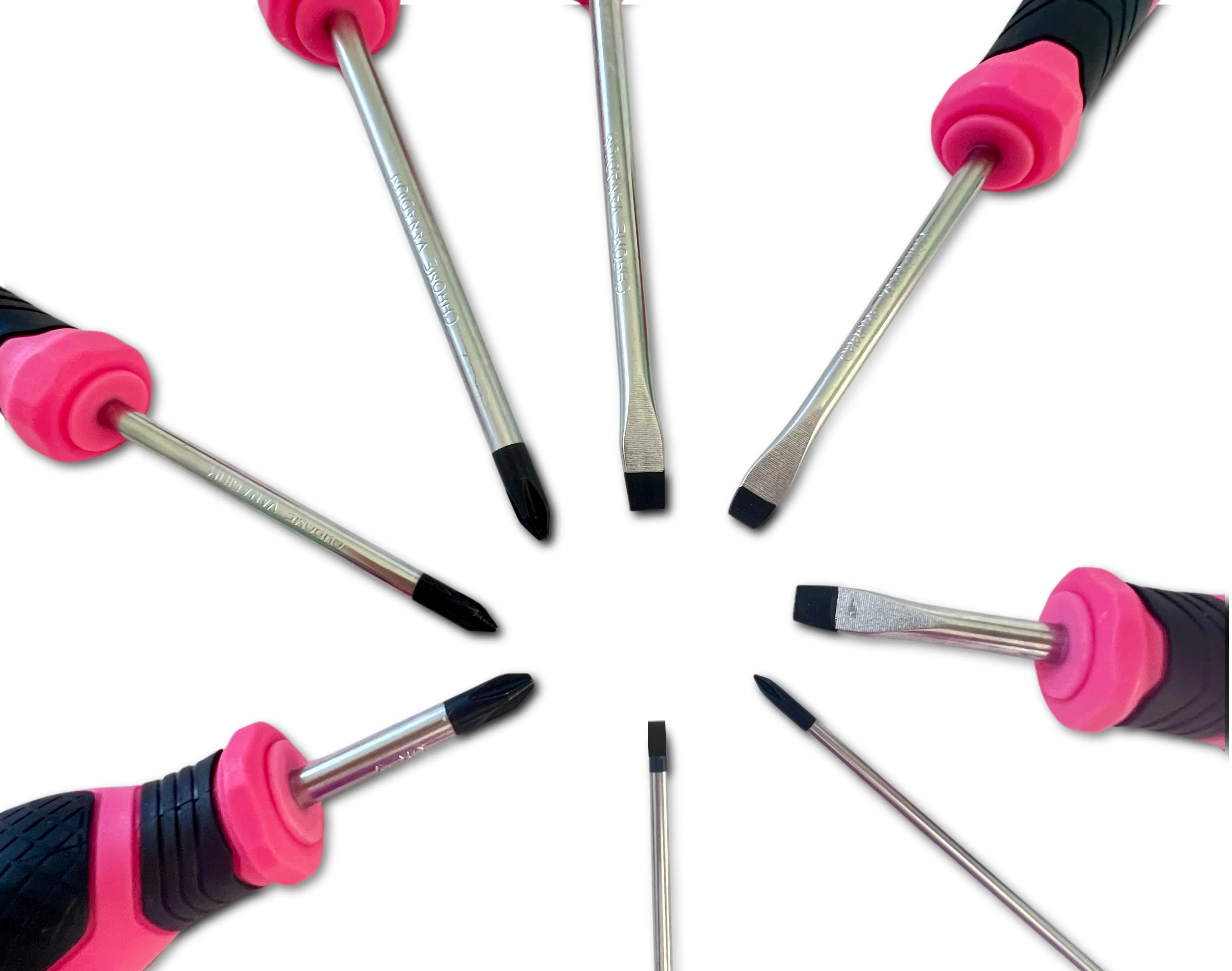 Apollo Tools’ 8 Pink Essential Screwdriver Set DT5018P