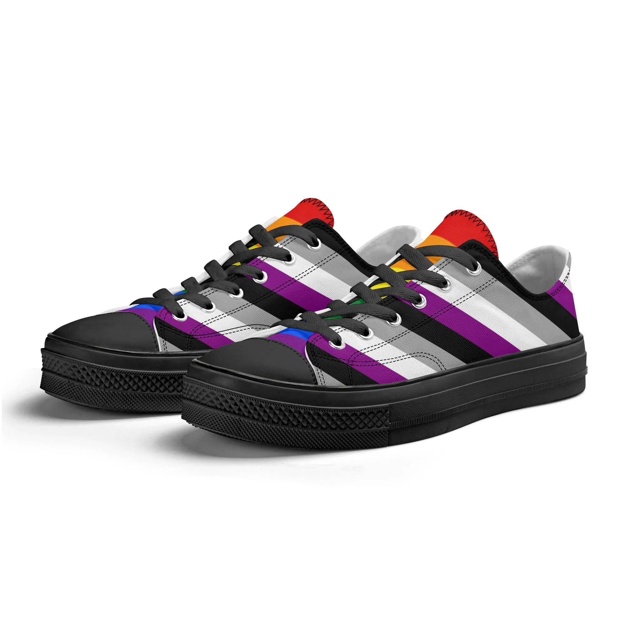 Asexual Pride Collection - Womens Classic Low Top Canvas Shoes for the LGBTQIA  community