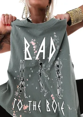 BAD TO THE BONE BLEACHED OUT SIDE SLIT TEE