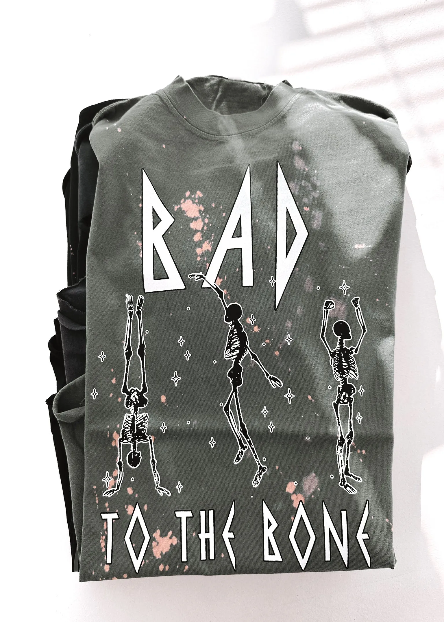 BAD TO THE BONE BLEACHED OUT SIDE SLIT TEE