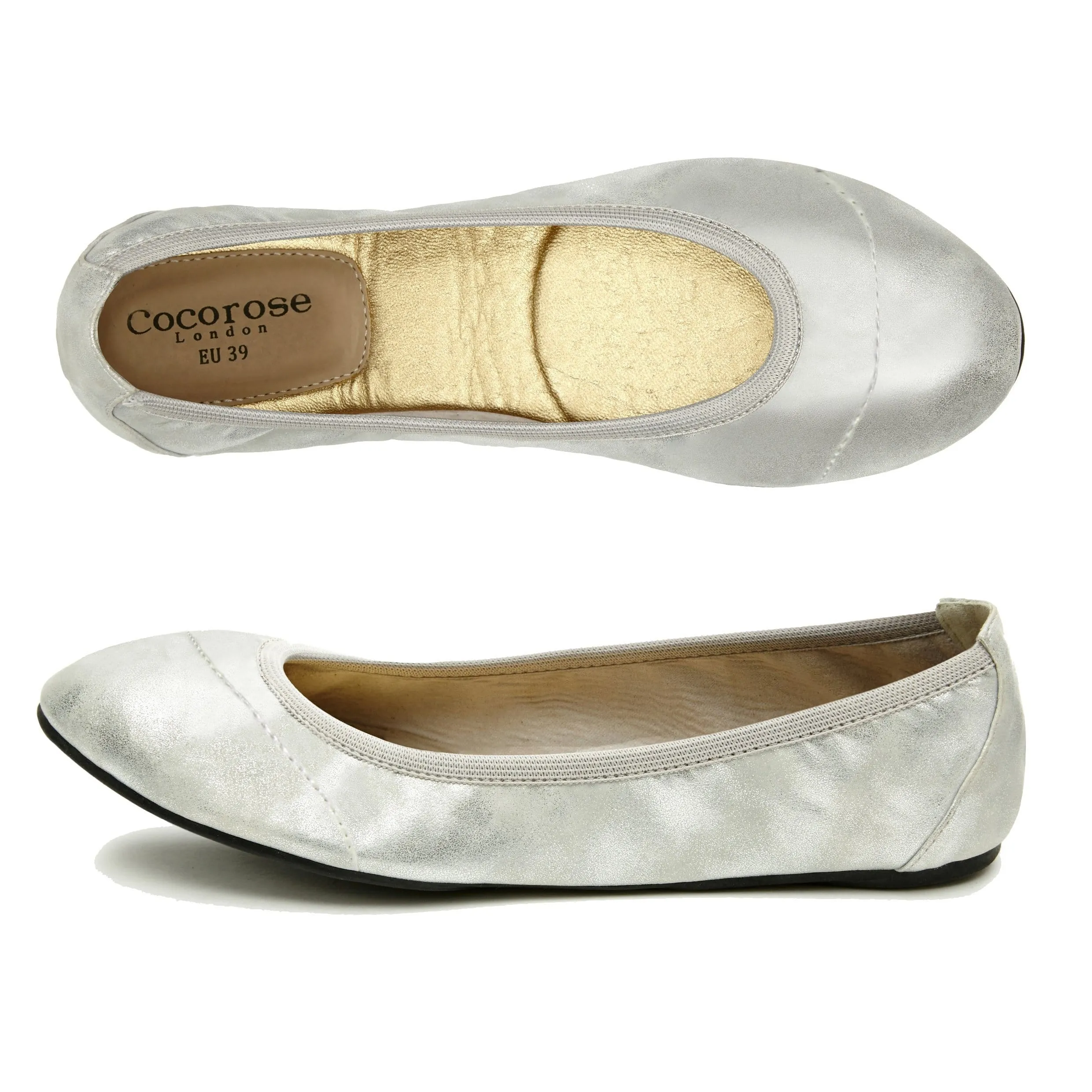 Barbican - Silver Ballet Flats (EU37 Only)