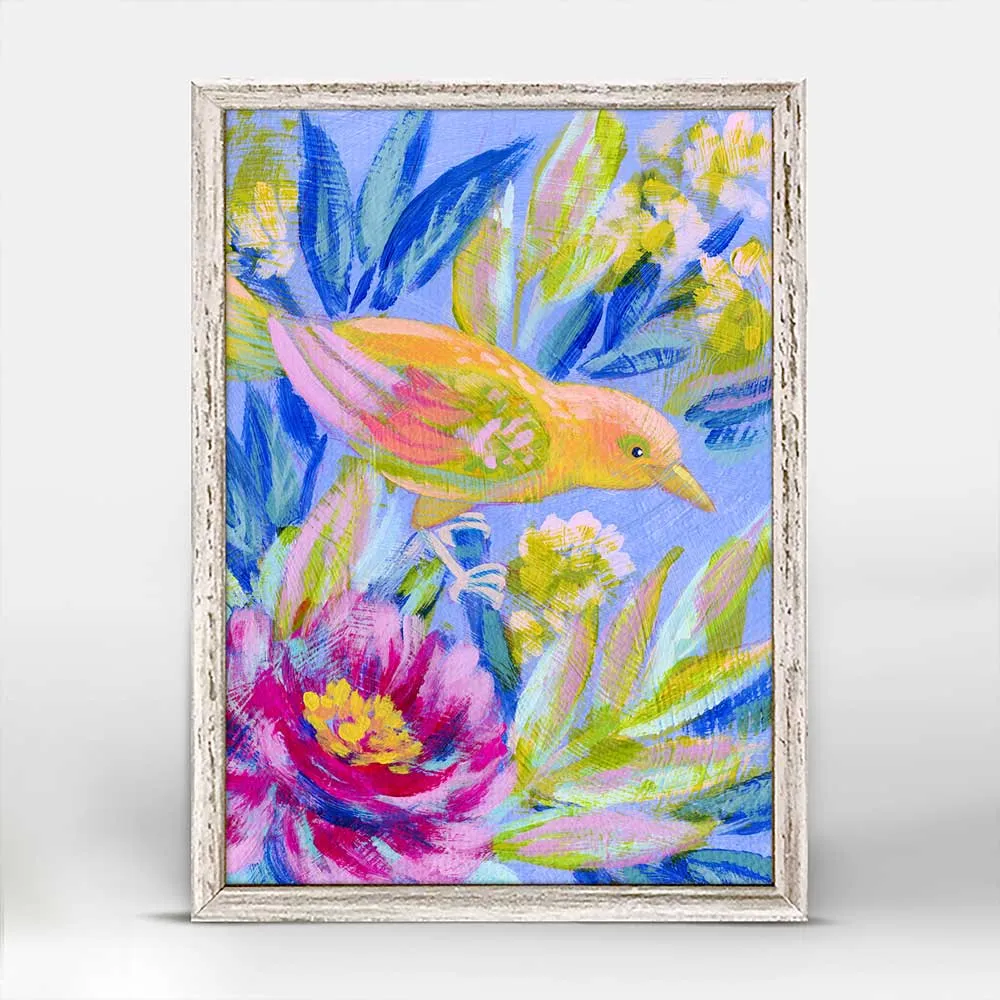 Birdsong In Blue 2 Mini Framed Canvas