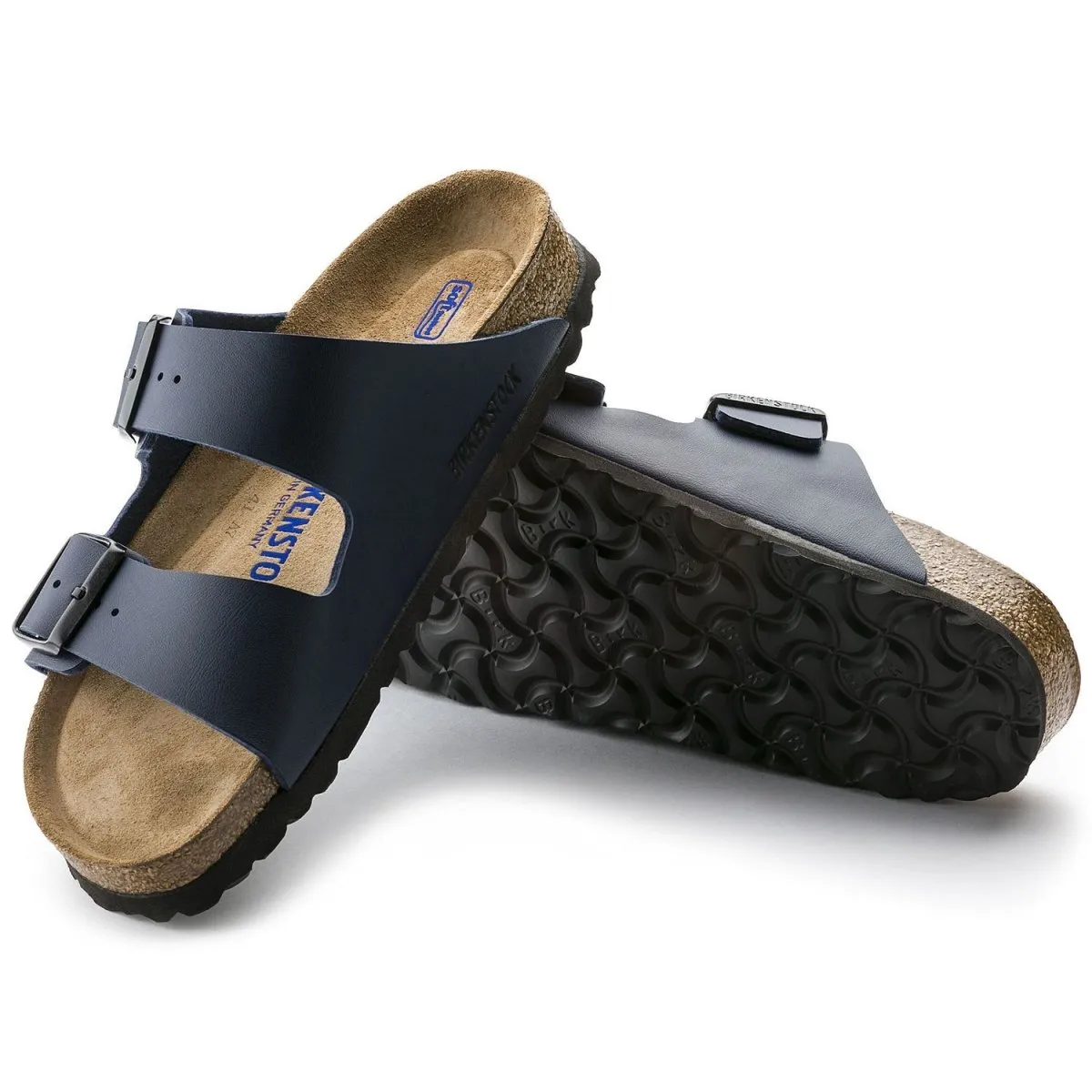 Birkenstock Womens Arizona Soft Footbed Sandals in Navy Birko-Flor - Comfortable and Stylish Footwear