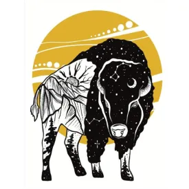 Bison Sunset Print (5" x 7")