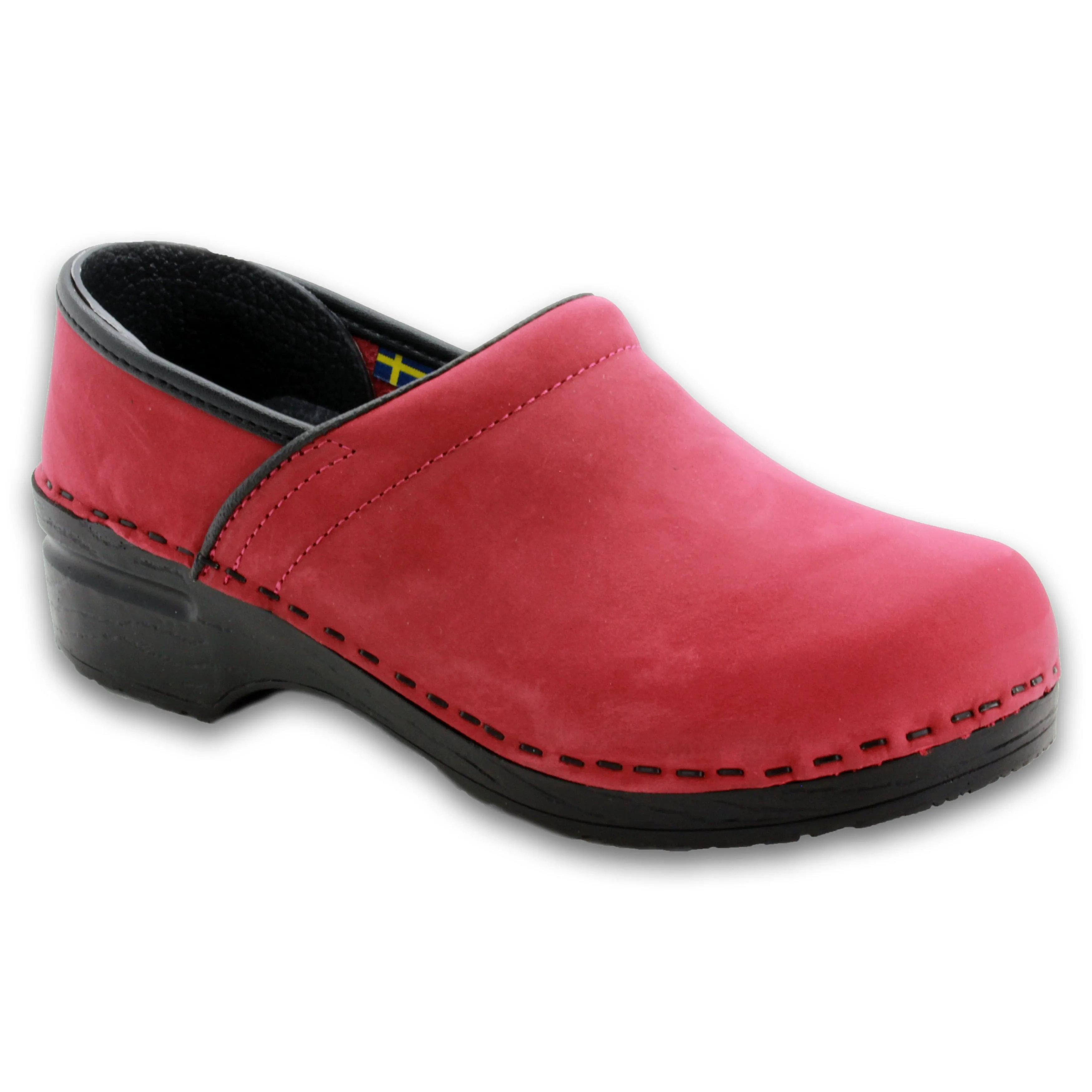 BJORK PROFESSIONAL LEAH in Berry Oiled Leather Clogs - CLOSEOUT