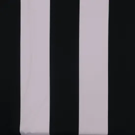 Black and White Stripe Printed Polyester Mikado Fabric