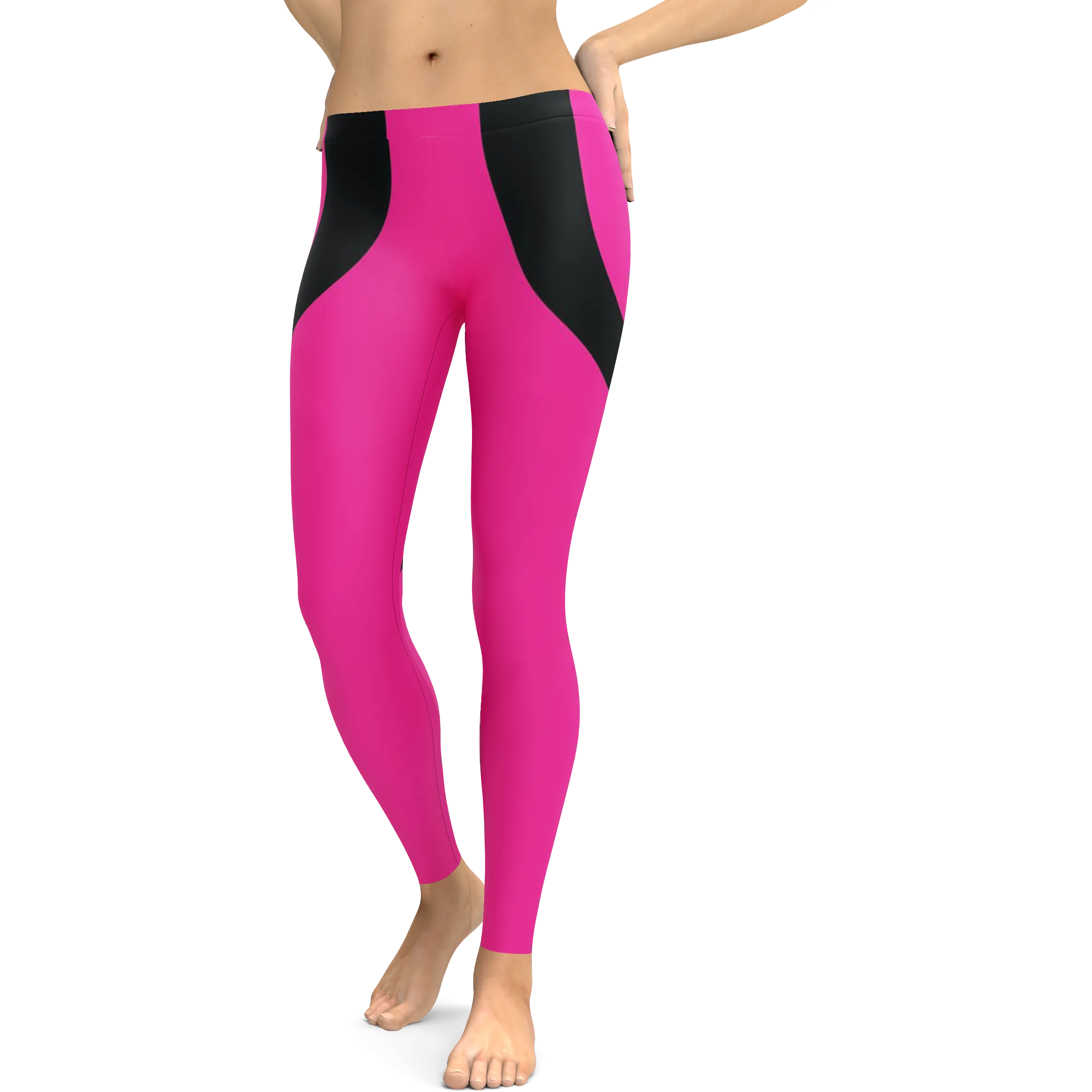 Black Heart Shaped Pink Leggings