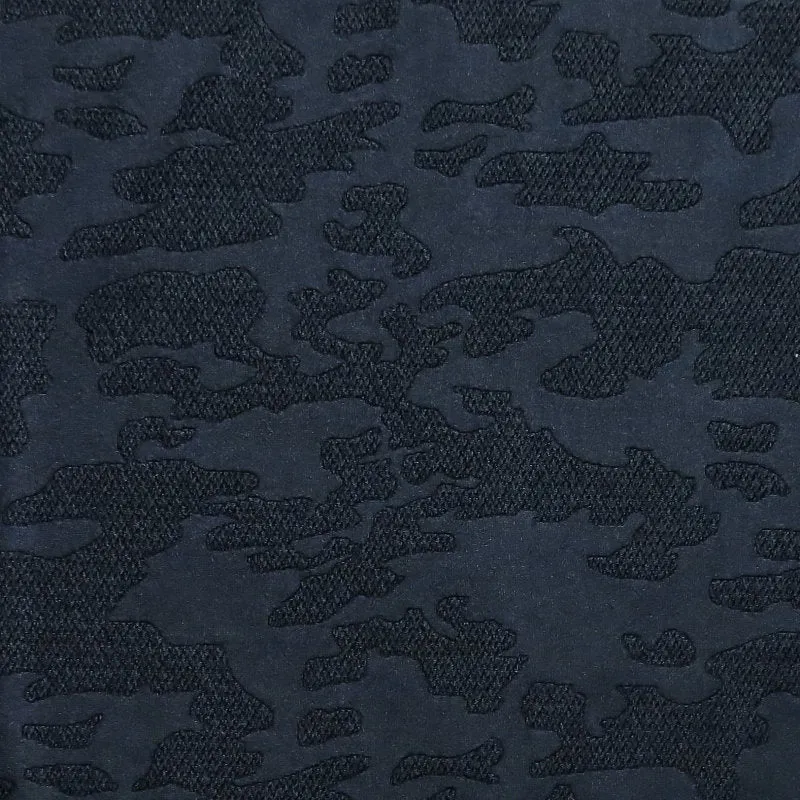 Black Textured Camo on Black Nylon Spandex Swimsuit Fabric - 30" Remnant