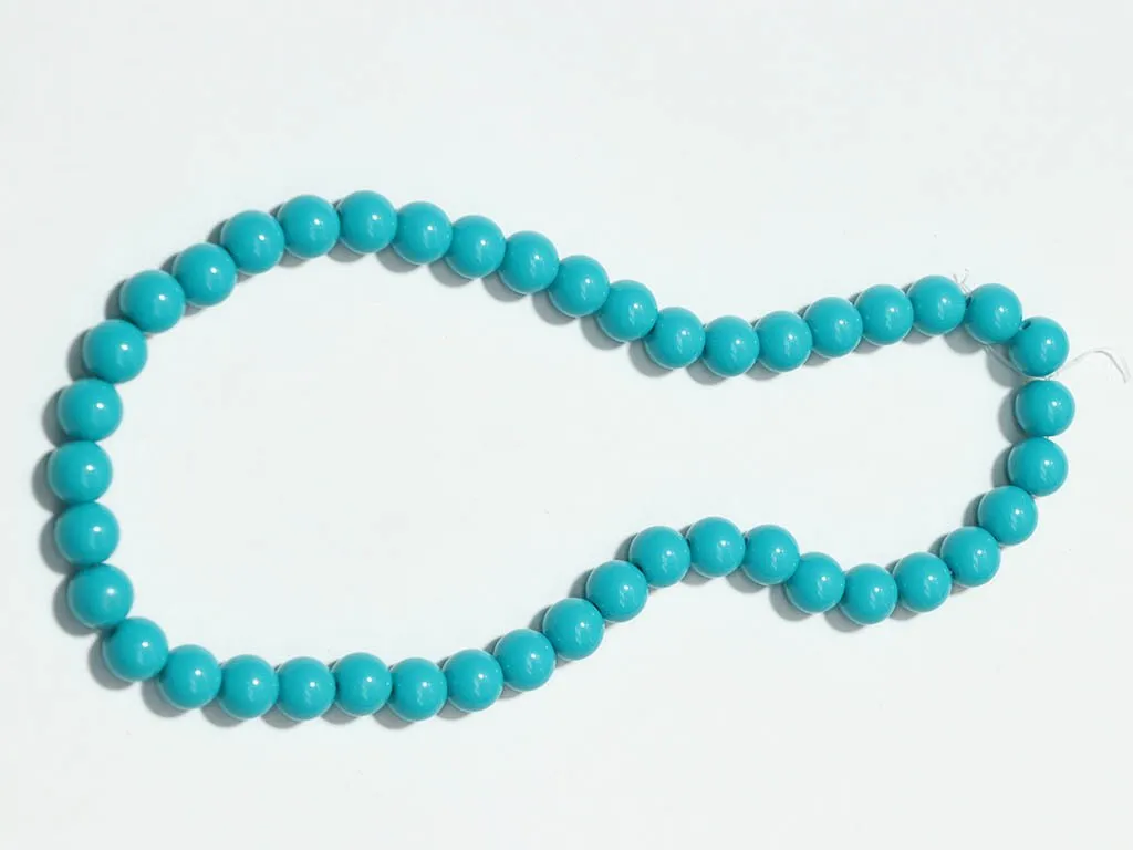 Blue Circular Plastic Beads - 10 mm