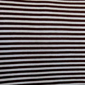 Brown and Blue 3/16" wide Stripe Cotton Lycra Knit Fabric