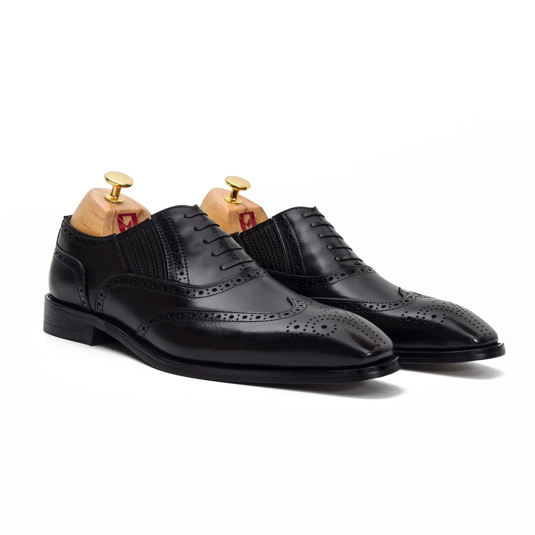 Brown wingtip dress shoes