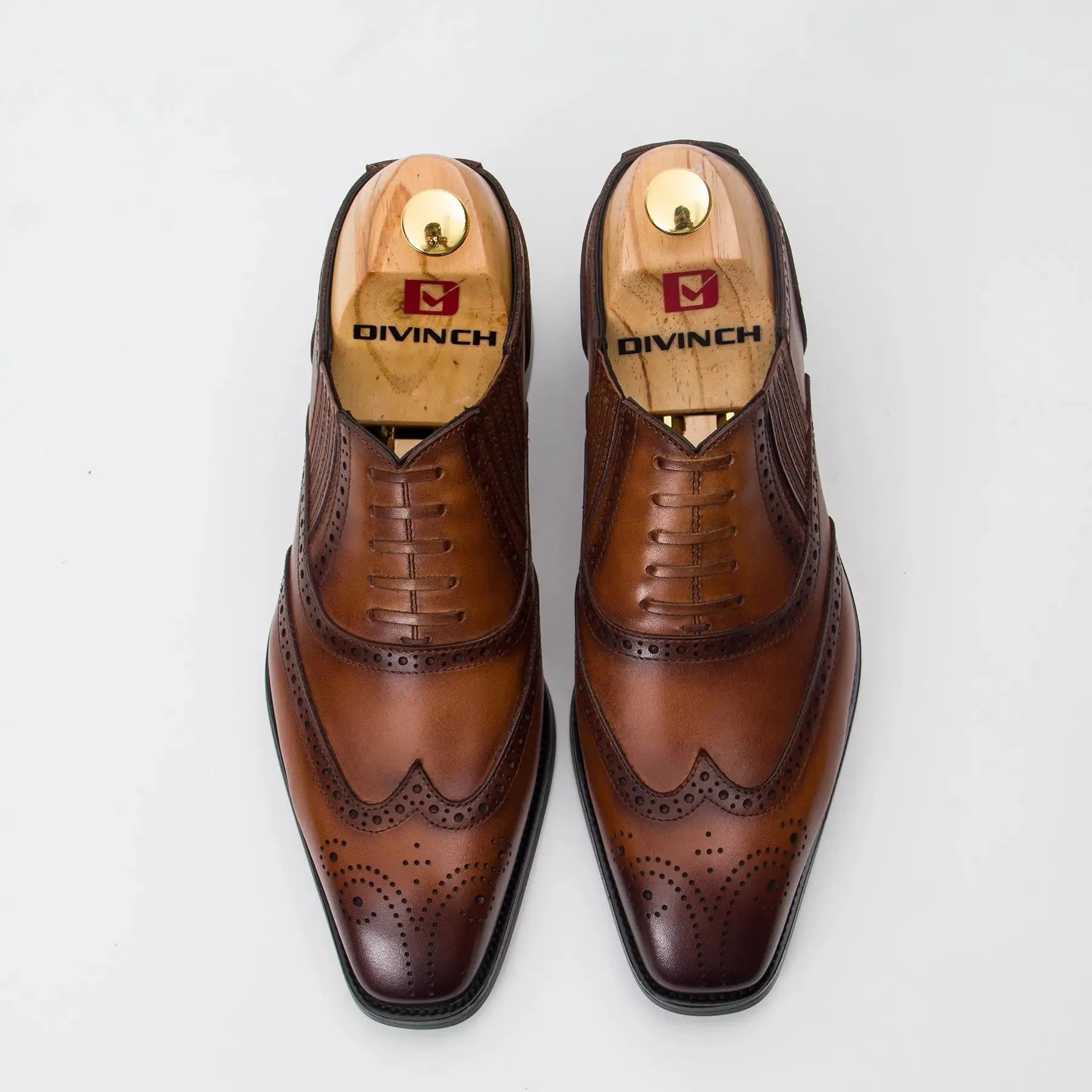 Brown wingtip dress shoes