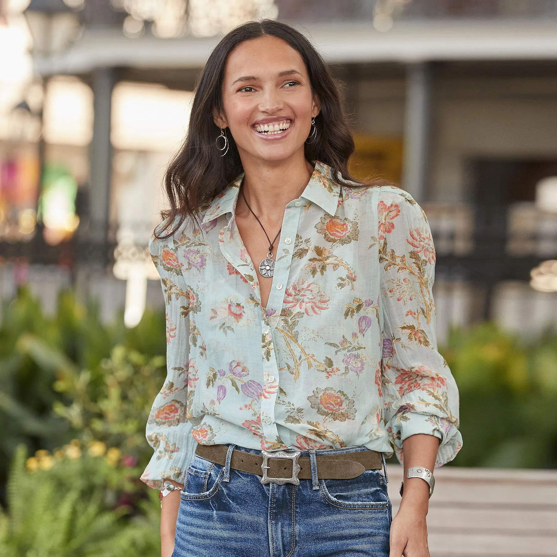 Cecile Floral Shirt, Petite