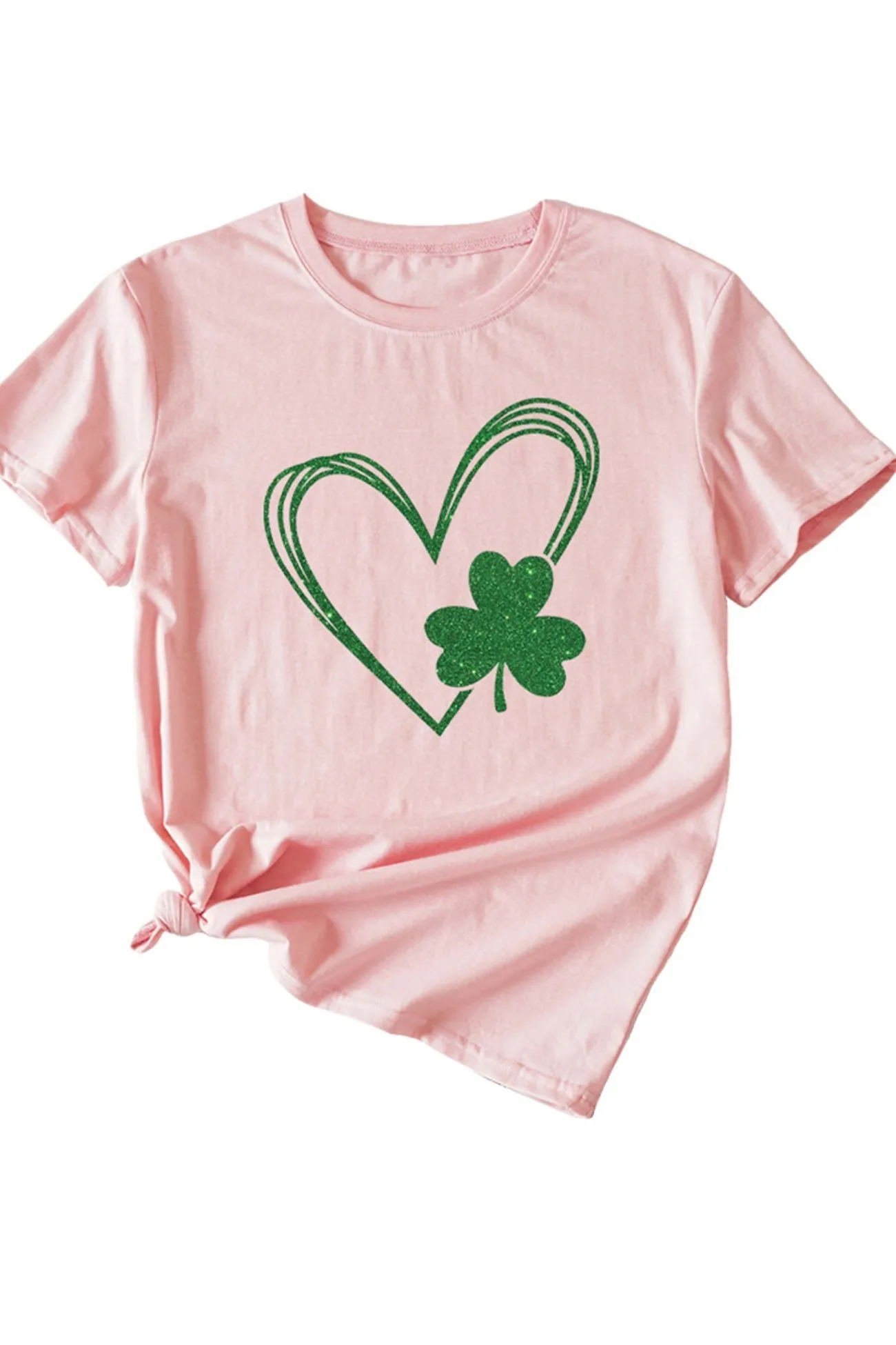 Clover Peach Heart Graphic T-shirt