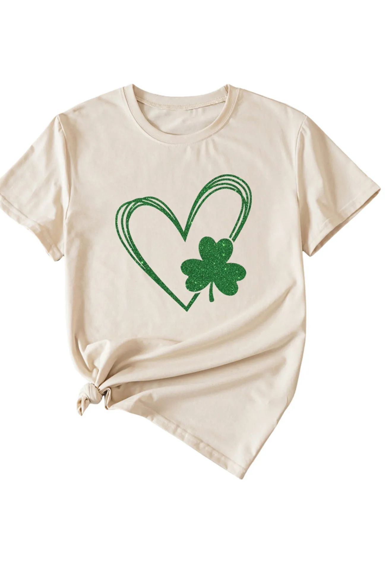 Clover Peach Heart Graphic T-shirt