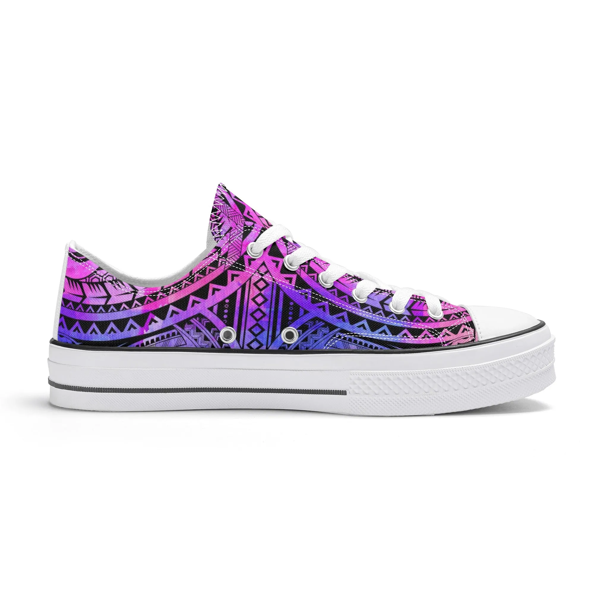 Colorful Purple Abstract Design Pattern - Mens Classic Low Top Canvas Shoes for Footwear Lovers