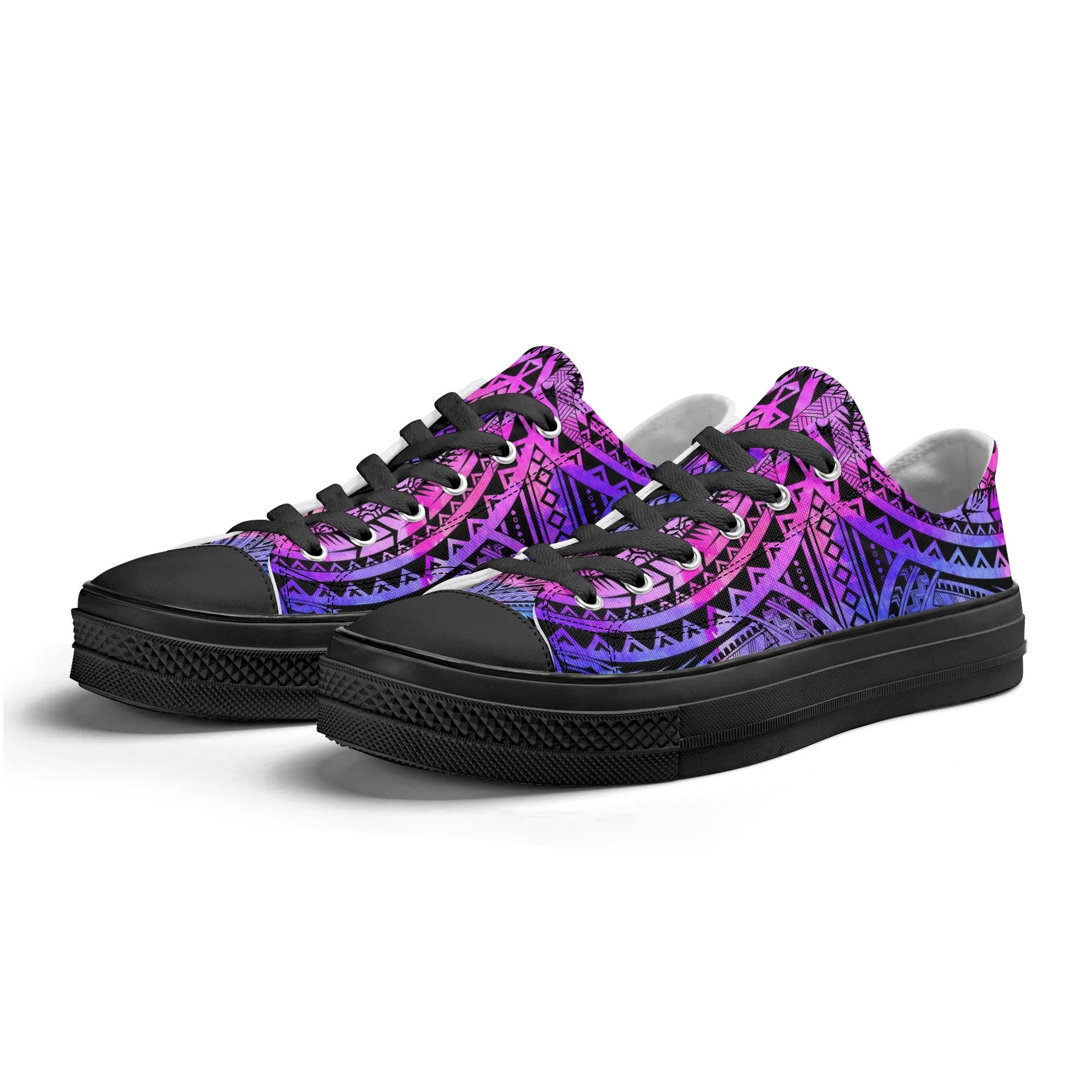 Colorful Purple Abstract Design Pattern - Mens Classic Low Top Canvas Shoes for Footwear Lovers