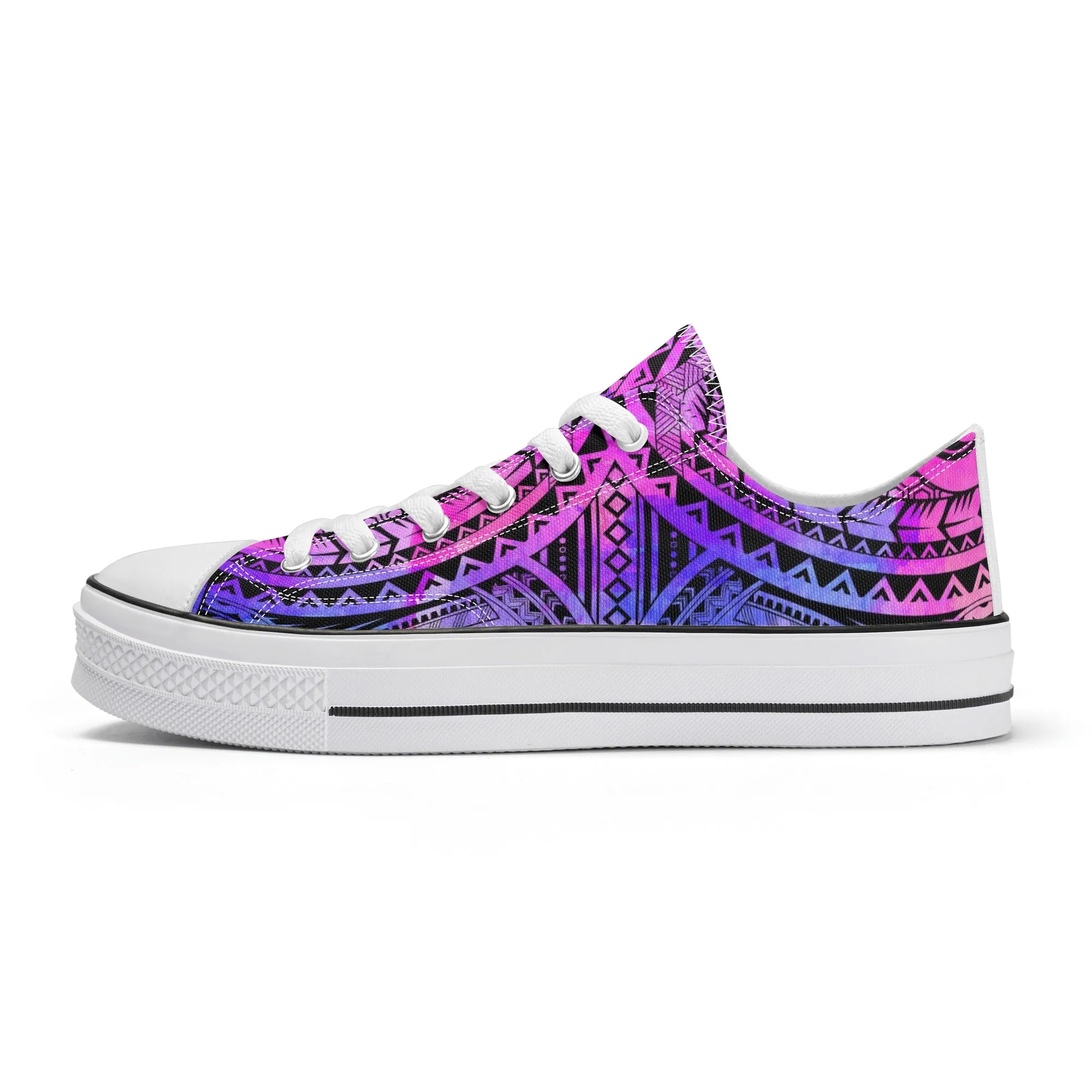 Colorful Purple Abstract Design Pattern - Mens Classic Low Top Canvas Shoes for Footwear Lovers