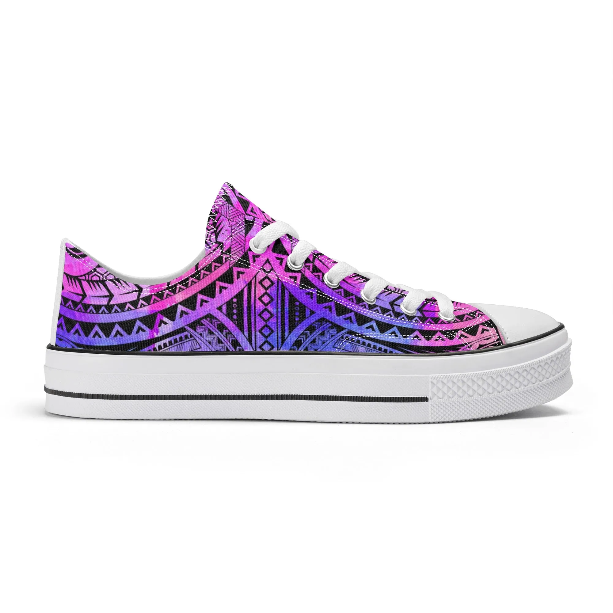 Colorful Purple Abstract Design Pattern - Mens Classic Low Top Canvas Shoes for Footwear Lovers