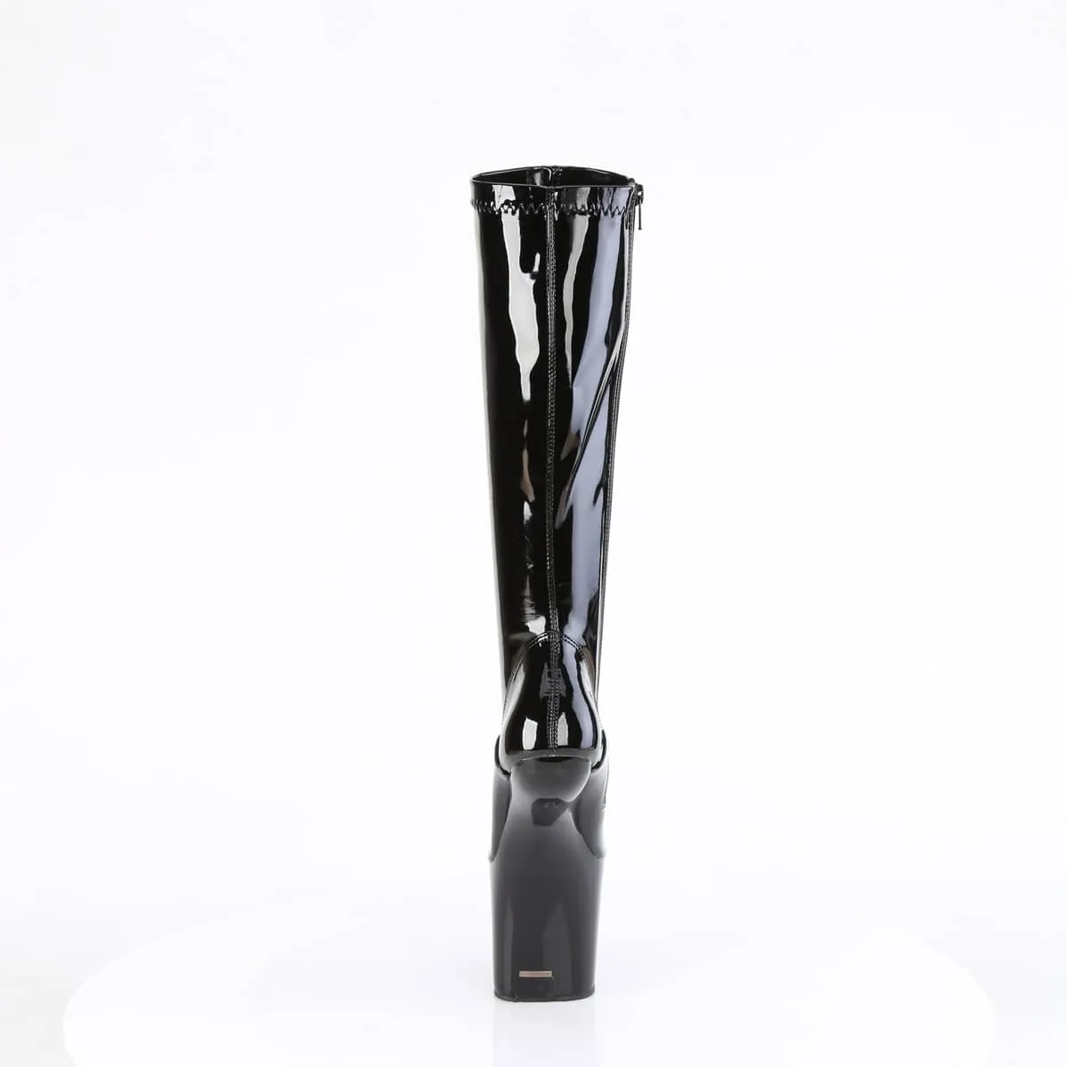 CRAZE-2000 Black Knee High Heelless Boots