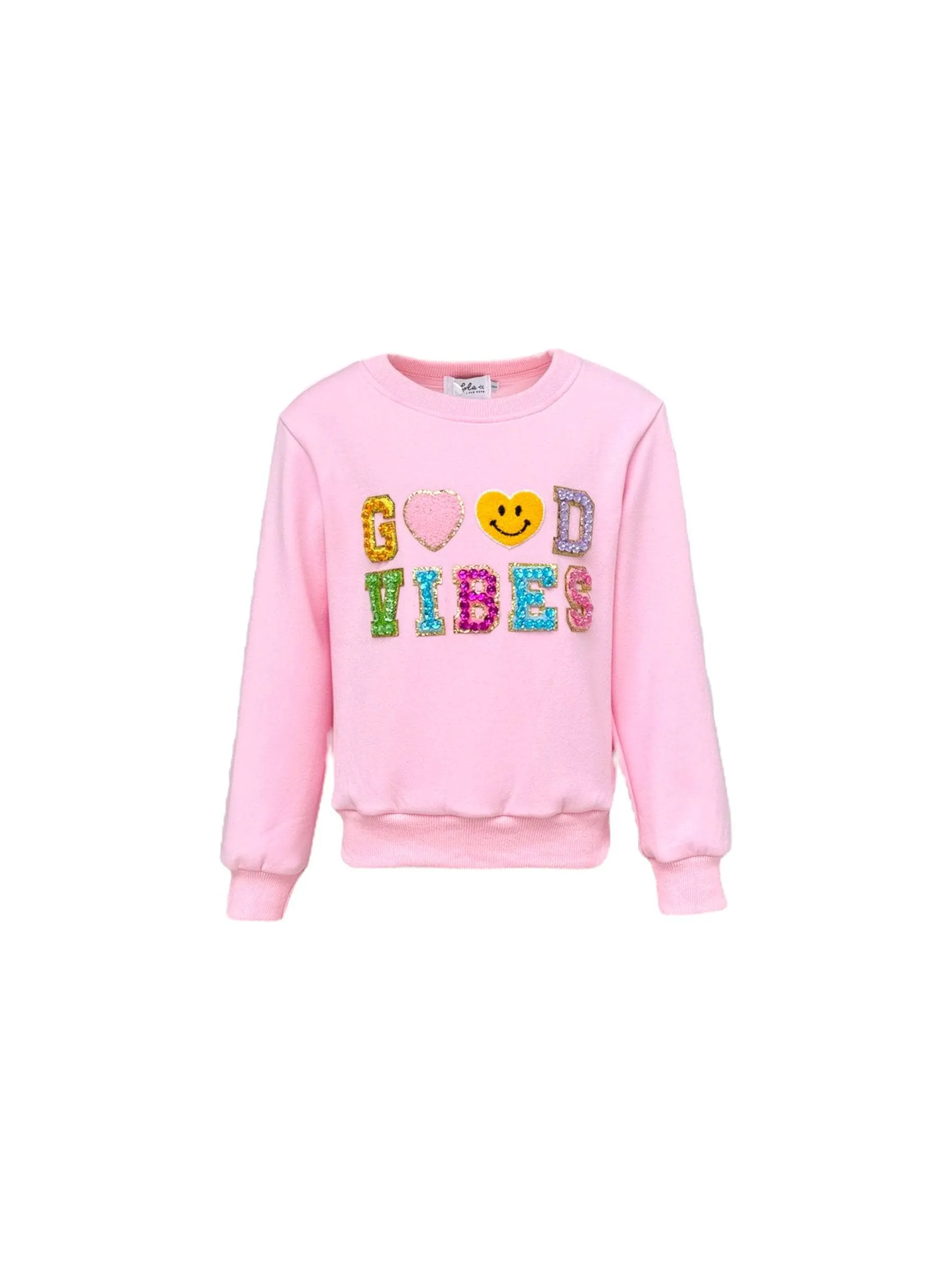 Crystal GOOD VIBES Sweatshirt Pink