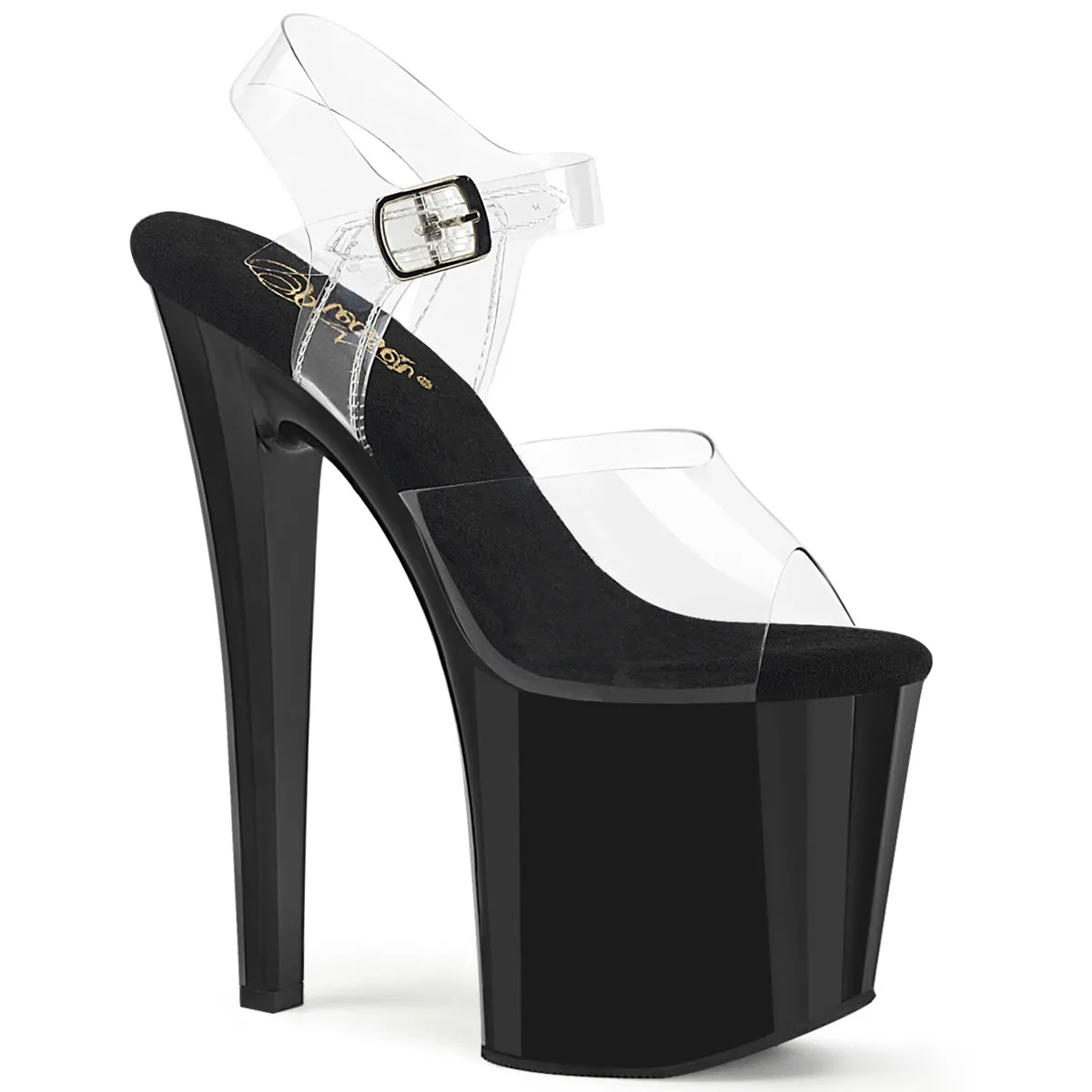 ENCHANT-708 Black Platform Clear Upper Pole Dancing Shoe