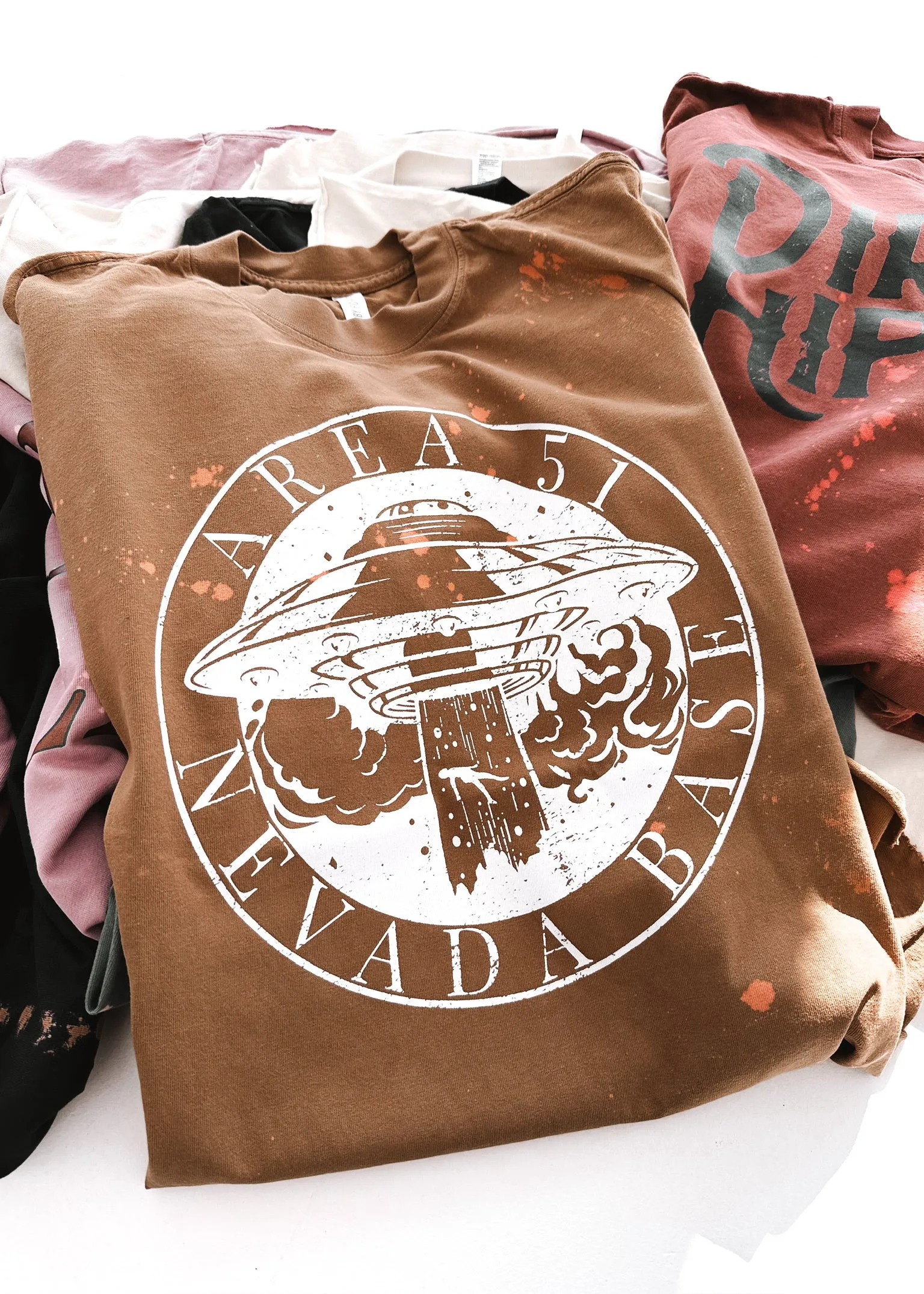 FINAL SALE: AREA 51 BLEACHED OUT SIDE SLIT TEE