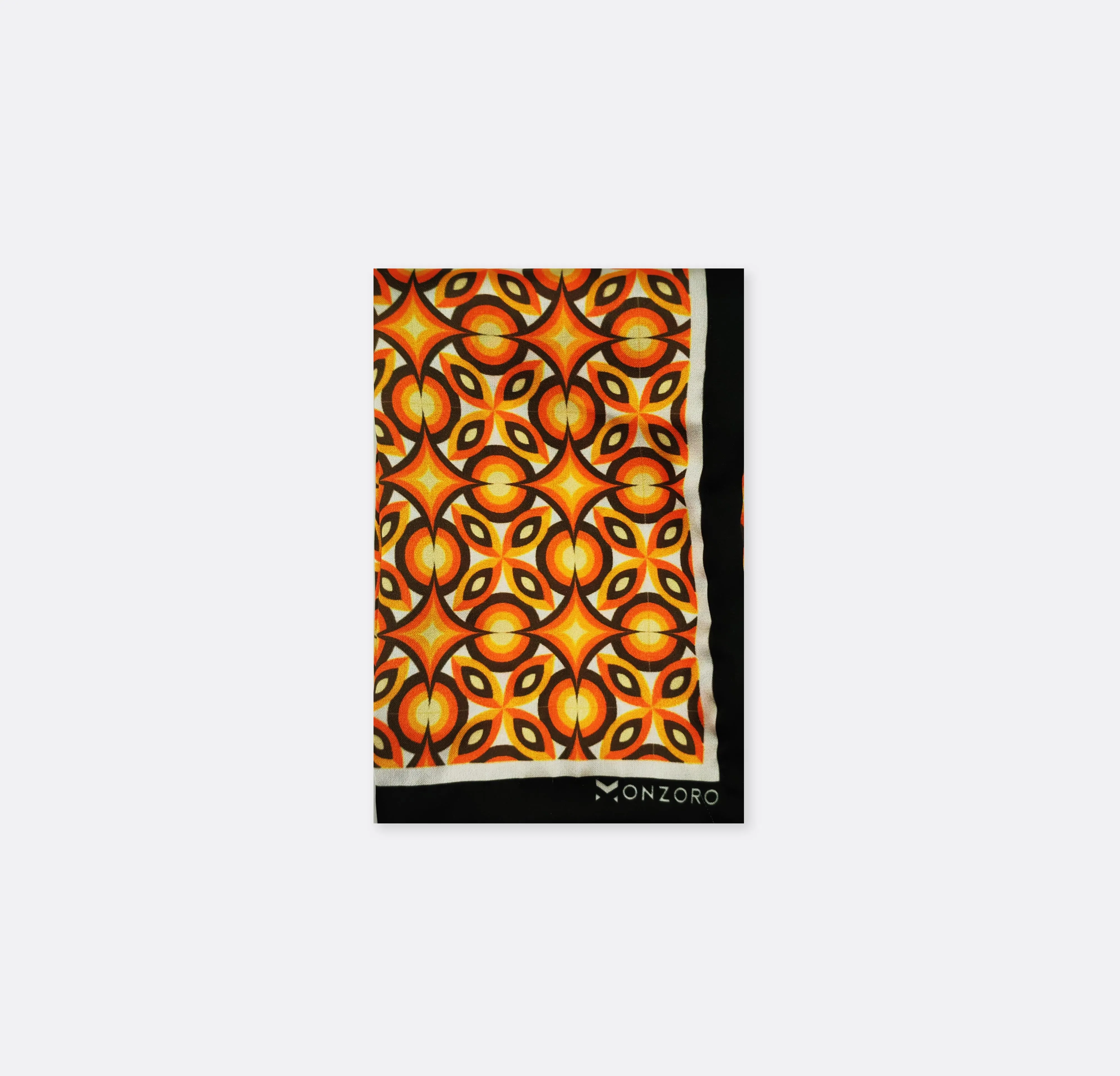 Geometric repeat pattern silk pocket square