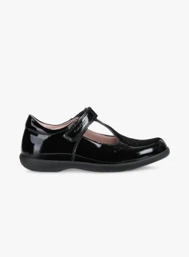 Geox Naimara School Shoes in Black Patent