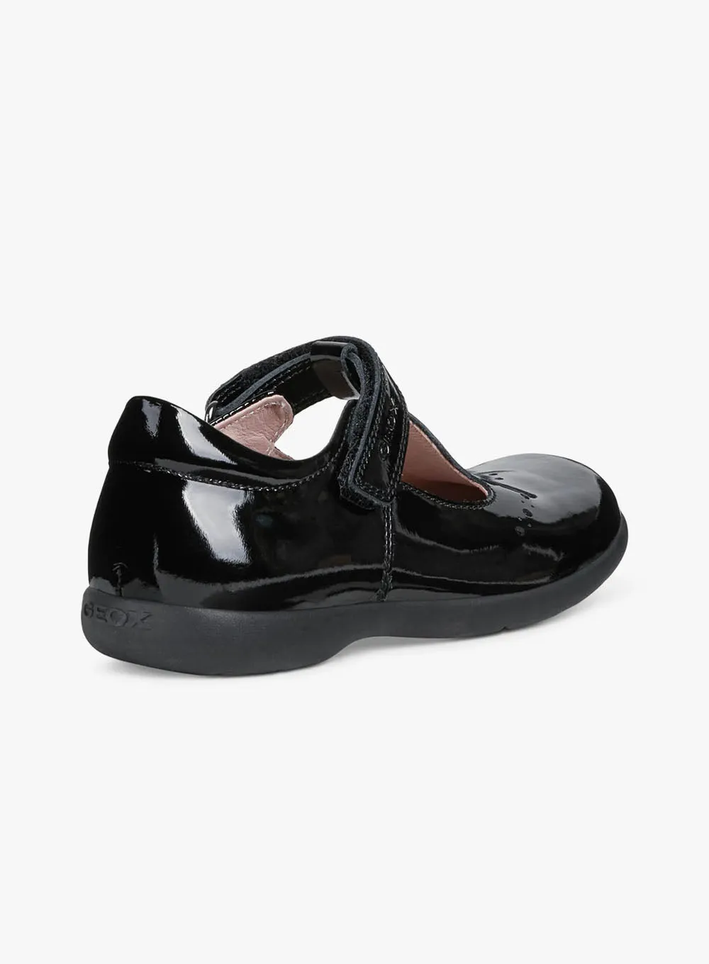 Geox Naimara School Shoes in Black Patent