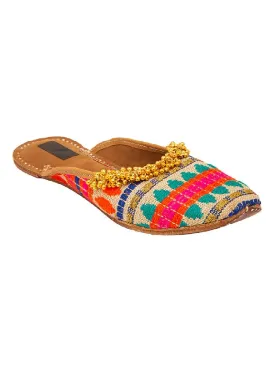 Ghungroo Edit - Multi Colored Embellished Open Back Juttis