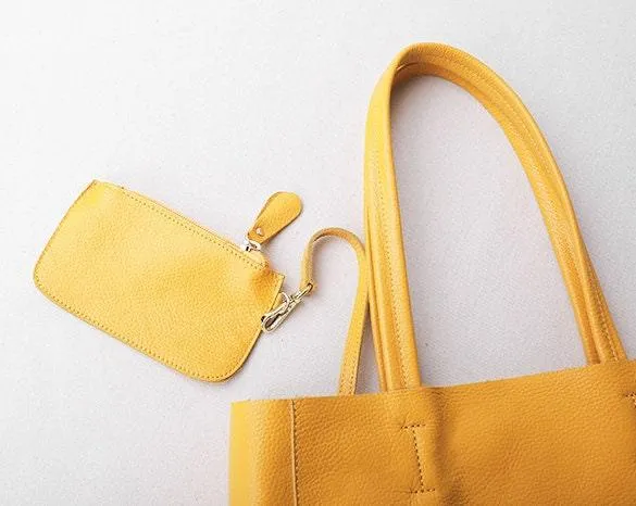 Handcrafted Leather Tote Bag | Grain Leather Large Tote Bag |  Birthday gift for her, yellow, Shell Pink, Caramel, Black Blue Gift For Her