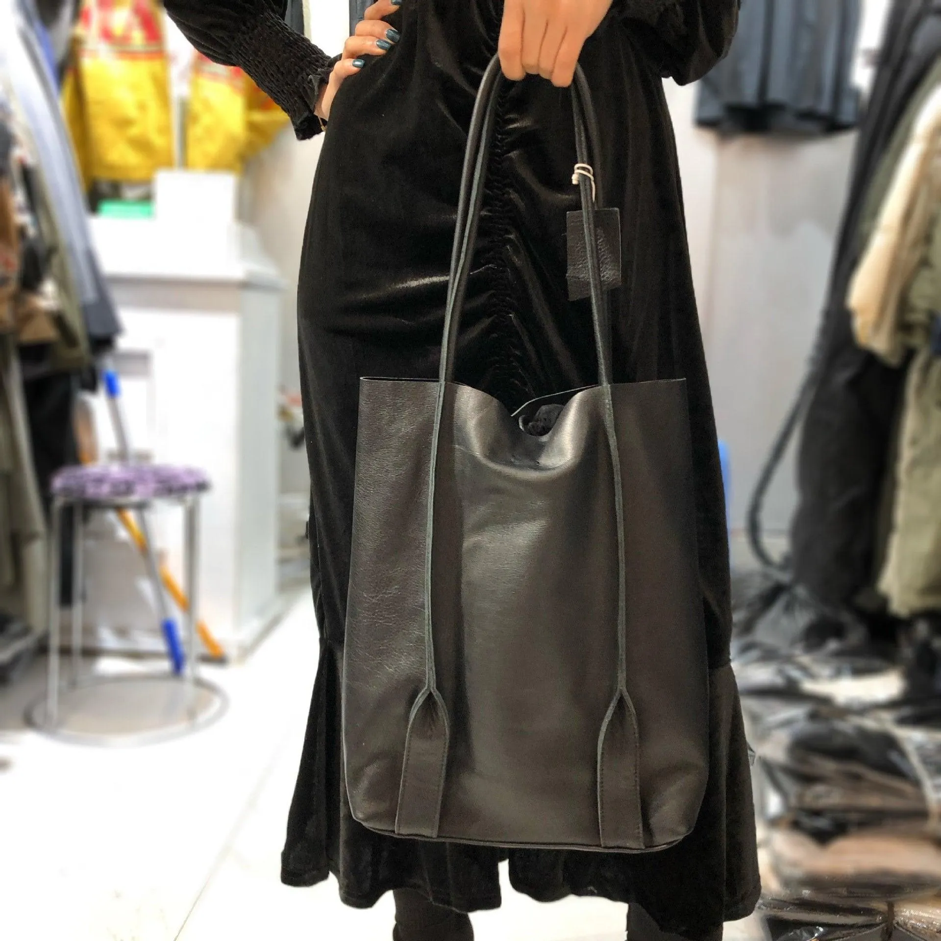 Large TOTE, Large Slouchy Tote, Black Handbag for Women, Leather Bag, Every Day Bag, Women leather bag, Leather carry on