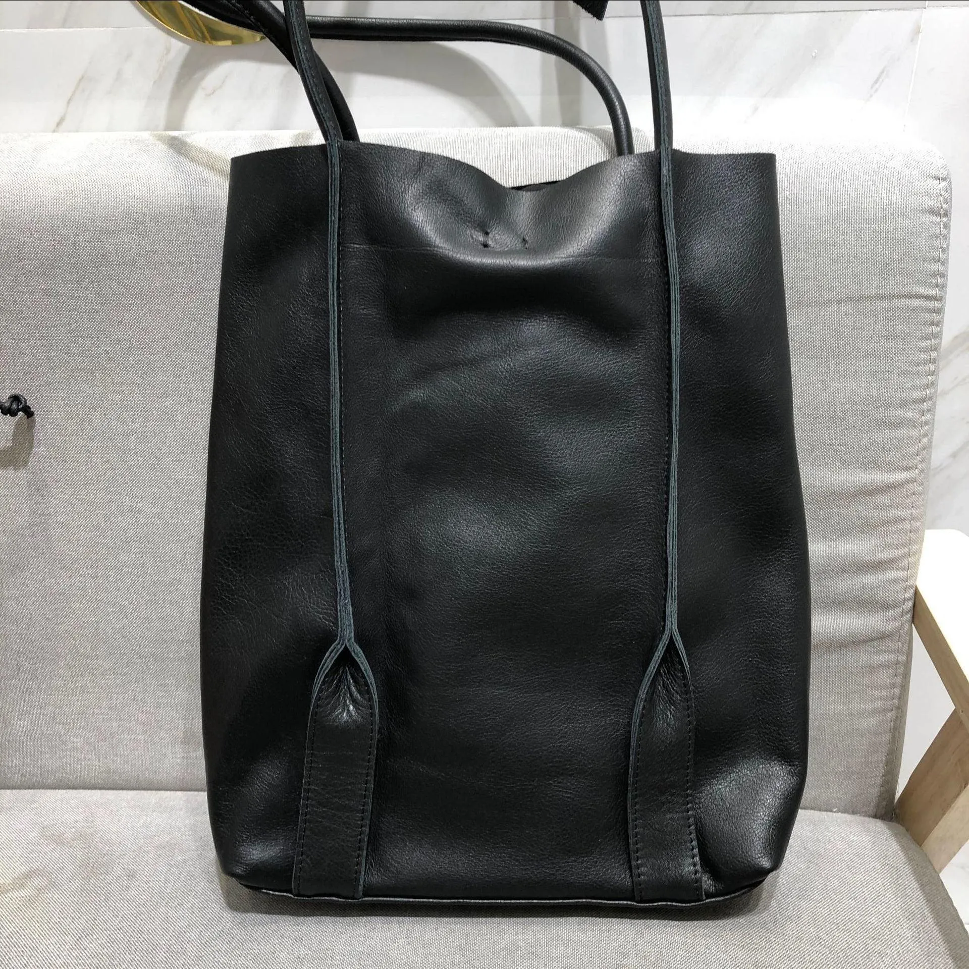 Large TOTE, Large Slouchy Tote, Black Handbag for Women, Leather Bag, Every Day Bag, Women leather bag, Leather carry on