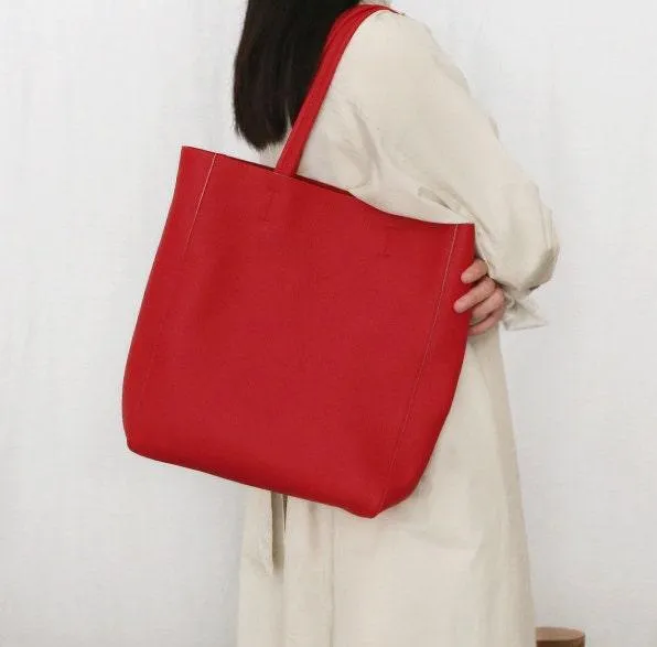 Leather tote woman, Leather tote, Red Leather tote, Large leather tote bag, Leather tote, Tote bag leather, Tote bag, Soft leather Red Bag