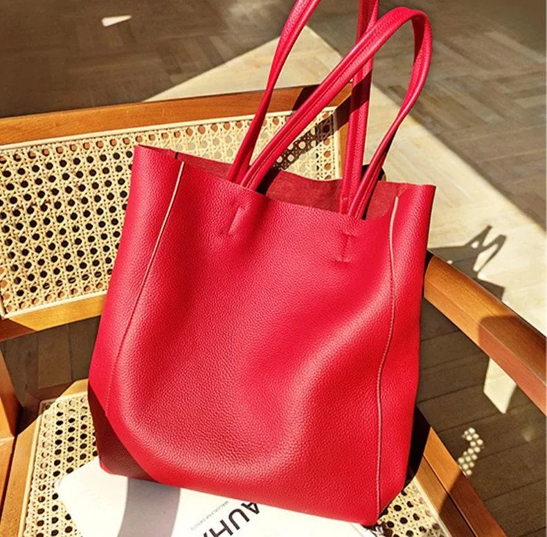 Leather tote woman, Leather tote, Red Leather tote, Large leather tote bag, Leather tote, Tote bag leather, Tote bag, Soft leather Red Bag