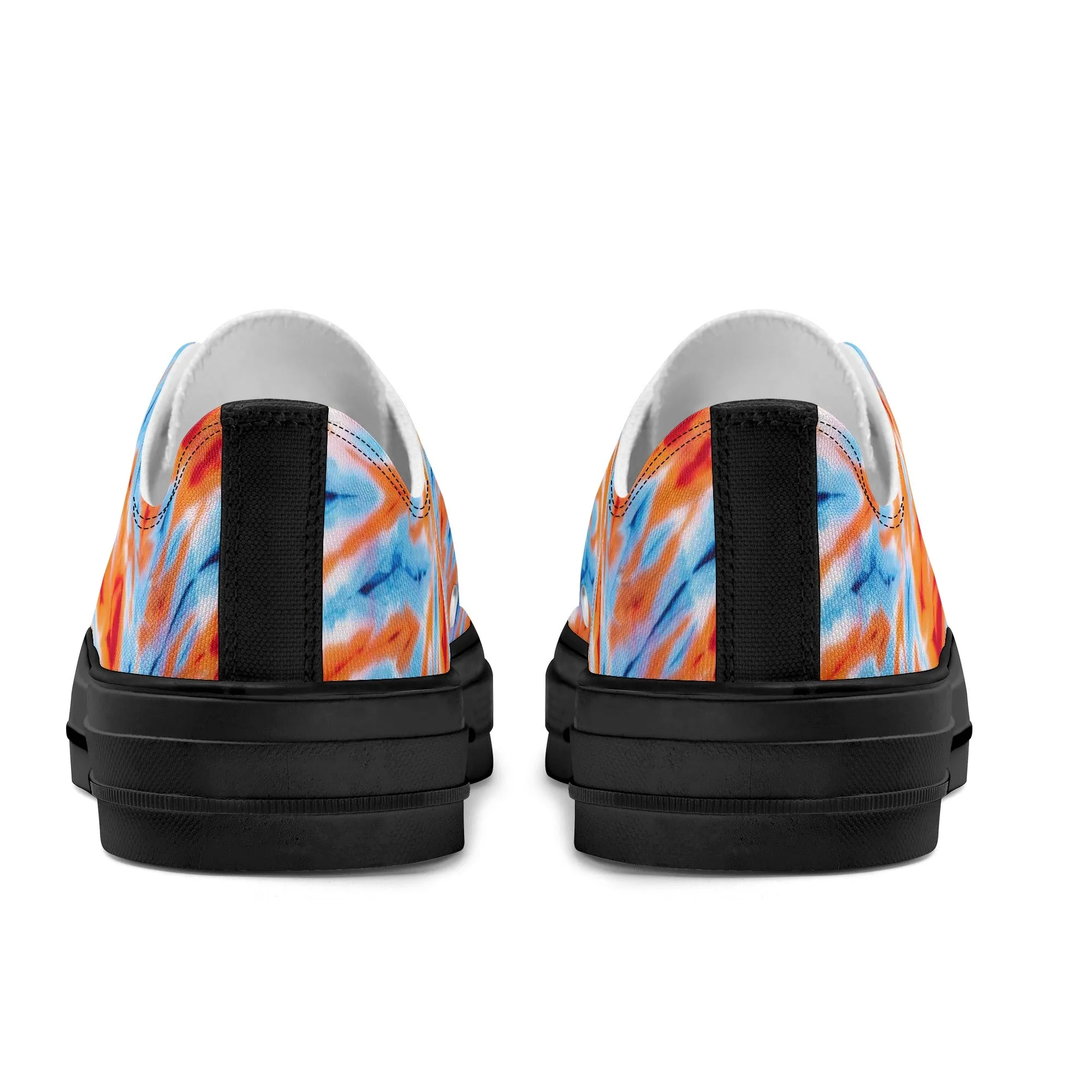 Orange and Blue Tie Dye Pattern - Mens Classic Low Top Canvas Shoes for Footwear Lovers