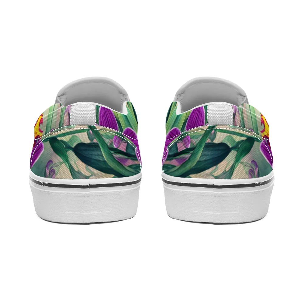 Orchid Flowers Collection - Unisex Slip-On Canvas Sneakers