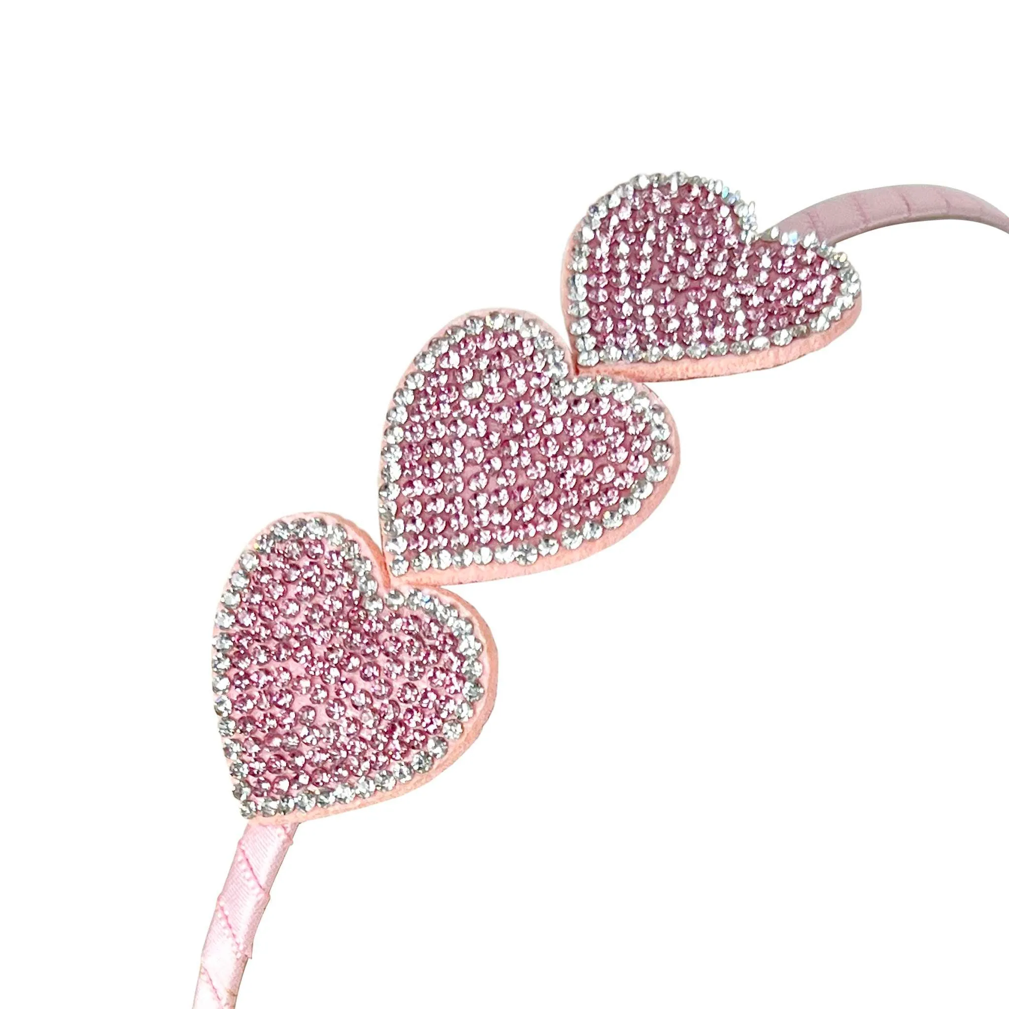 Pink Rhinestone Heart Headband