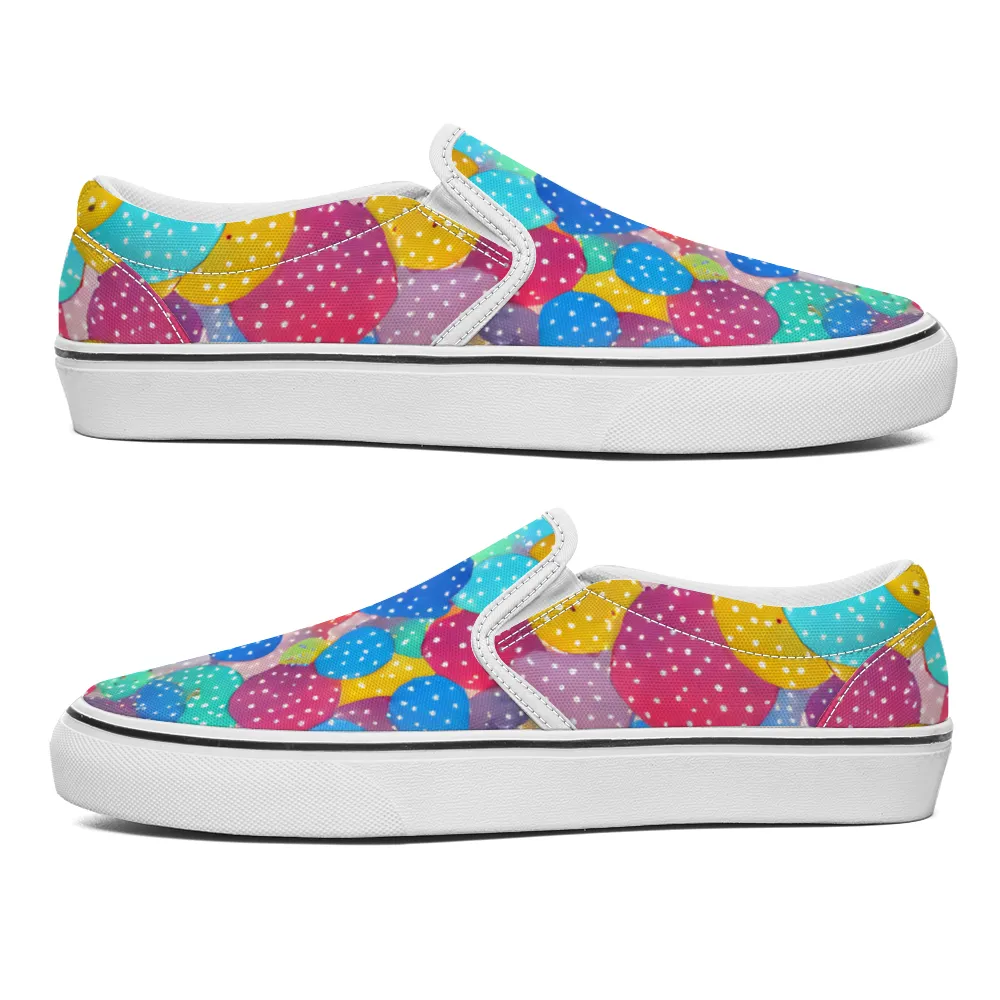 Polka Dots Pattern Collection - Unisex Slip-On Canvas Sneakers