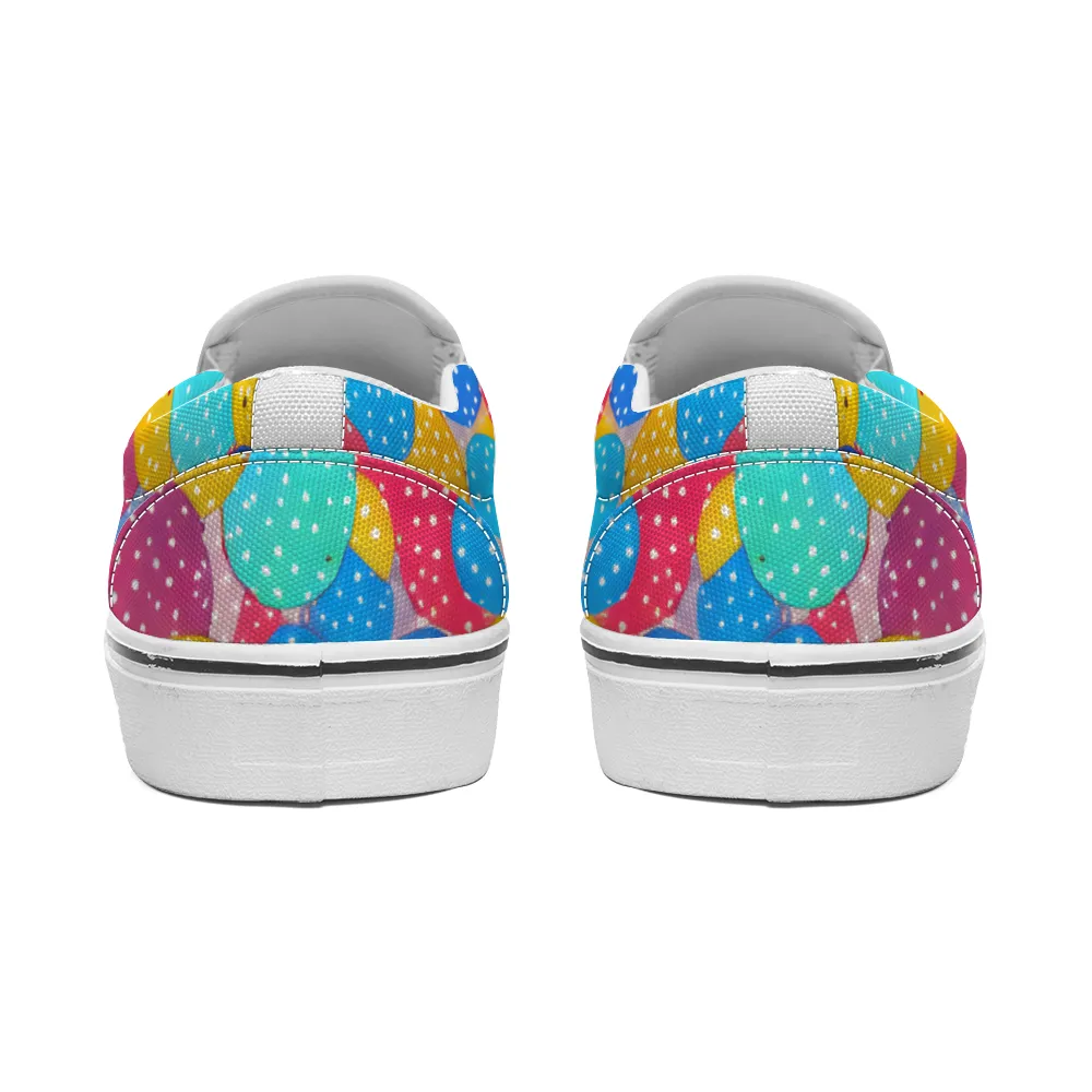 Polka Dots Pattern Collection - Unisex Slip-On Canvas Sneakers