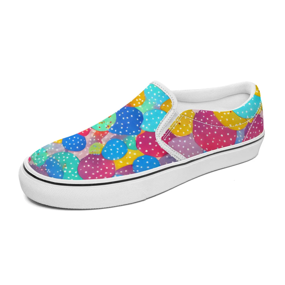 Polka Dots Pattern Collection - Unisex Slip-On Canvas Sneakers