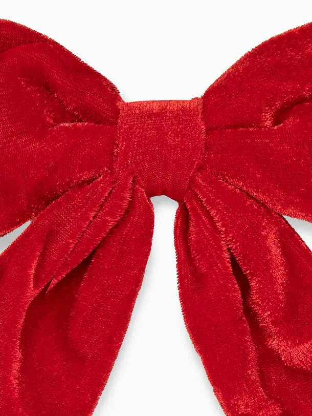 Red Big Velvet Bow Girl Clip