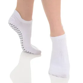 Riley Tab Back Grip Sock - White/Grey