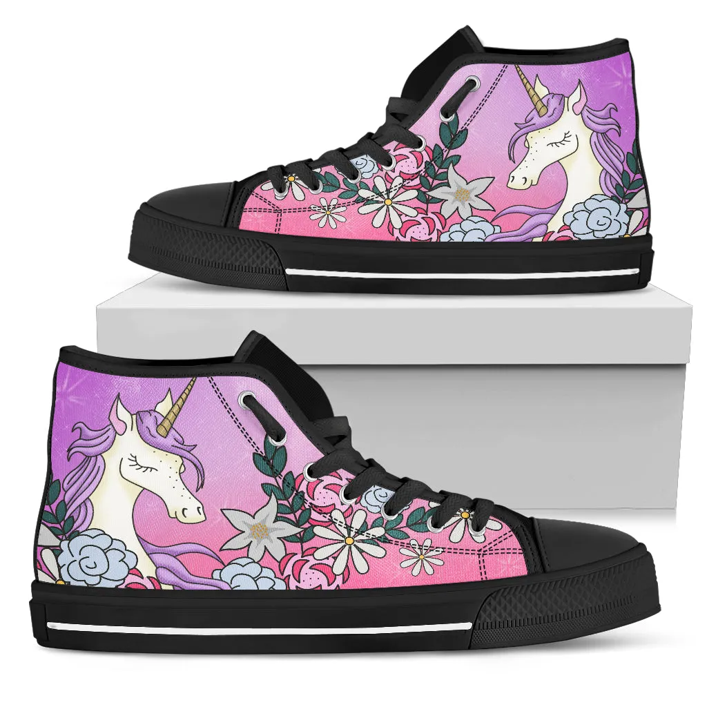 Women Unicorn Design High-Top Shoes - FREE SHIPPING WORLDWIDE