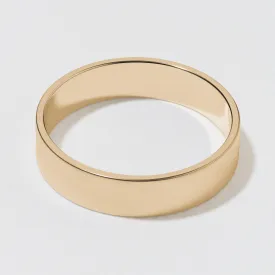 Yellow Gold Flat Wedding Band - Matte 5mm